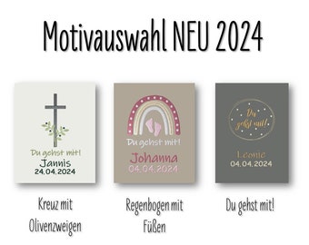 Gotteslobhülle Einband für Gotteslob Gotteslobeinband Gotteslobumschlag Hülle Filz  "Du gehst mit" Name Geschenk Kommunion Firmung