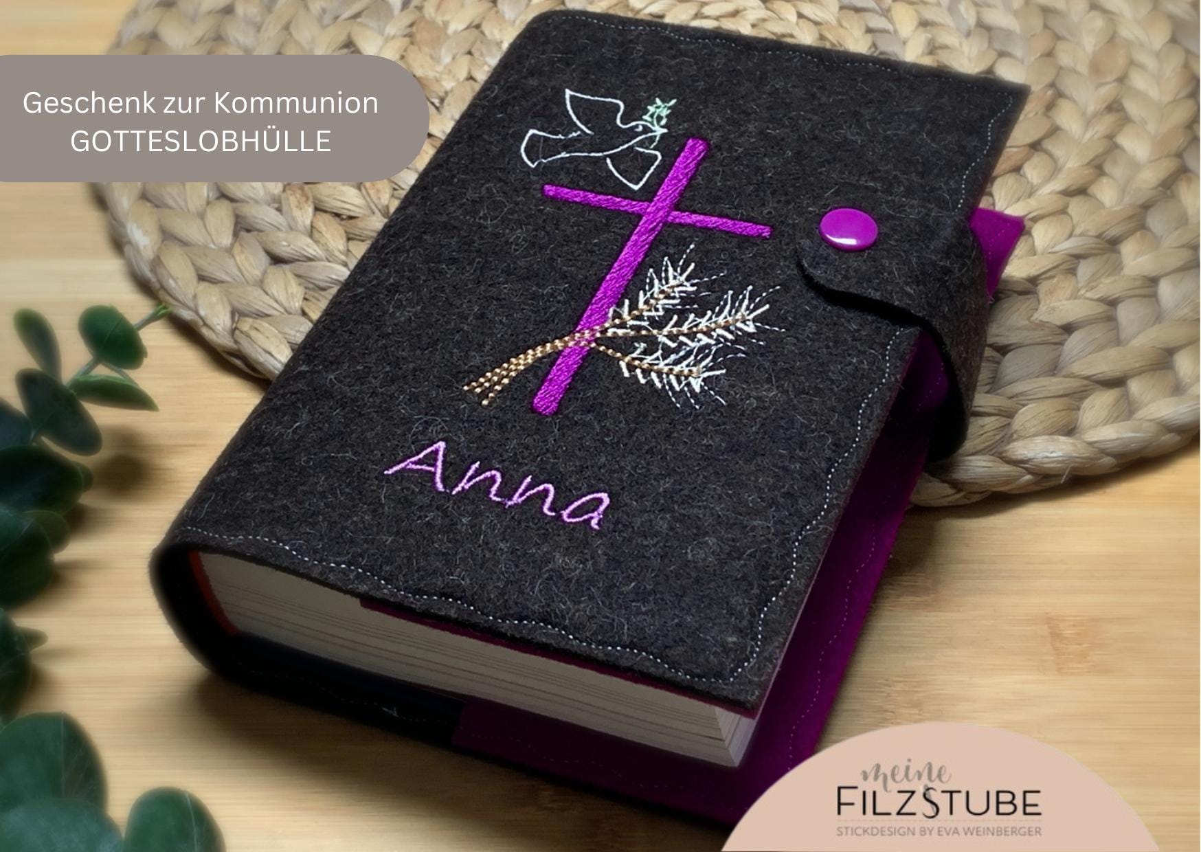 Hymn book cover felt with name communion gift boy girl first communion gift confirmation hymn book cover felt cover