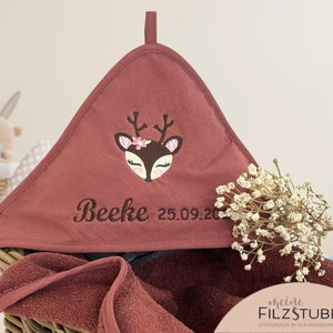 Kapuzenhandtuch mit Namen bestickt Kapuzenbadetuch Geschenk Baby Handtuch Babybadetuch personalisiert bestickt Kapuzenhandtuch Mädchen Junge