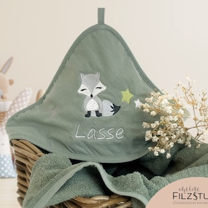 Babygeschenk Kapuzenhandtuch mit Namen Kapuzenbadetuch  Baby Handtuch Babybadetuch personalisiert bestickt Kapuzenhandtuch Mädchen Junge