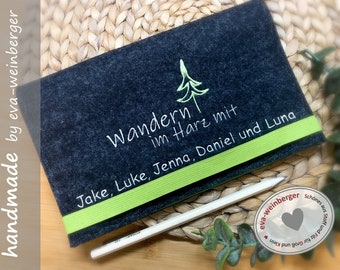 TravelOrganizer  Filz  Wandern Wanderpass mit Namen Reisepasshülle Etui