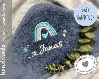 Kapuzenhandtuch mit Name Badetuch Baby Handtuch Babybadetuch personalisiert bestickt Mädchen Junge Strandtuch Geschenkidee