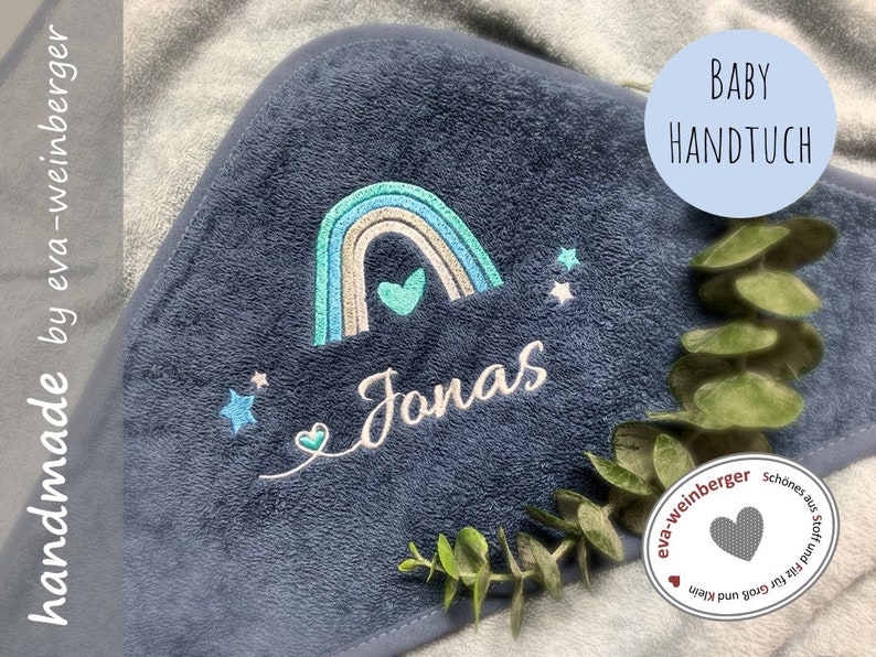 Kapuzenhandtuch mit Name Badetuch Baby Handtuch Babybadetuch personalisiert bestickt Mädchen Junge Strandtuch Geschenkidee Bild 1