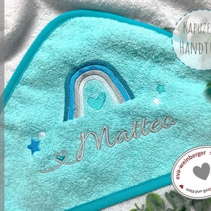 Kapuzenhandtuch mit Name Badetuch Baby Handtuch Babybadetuch personalisiert bestickt Mädchen Junge Strandtuch Geschenkidee Bild 3