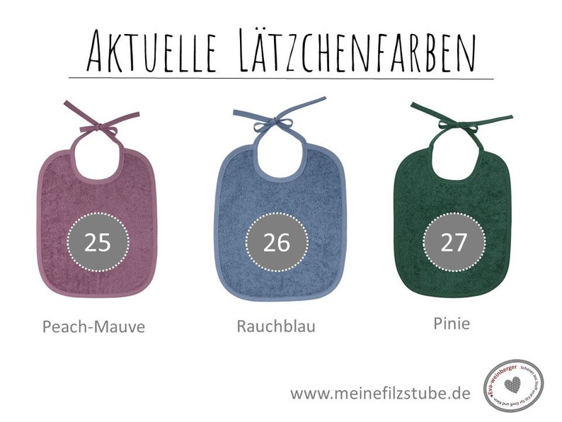 Lätzchen personalisiert Bindelätzchen mit Namen und Wunschmotiv bestickt Latz Geschenk Geburt Taufe Mädchen Junge Bild 9