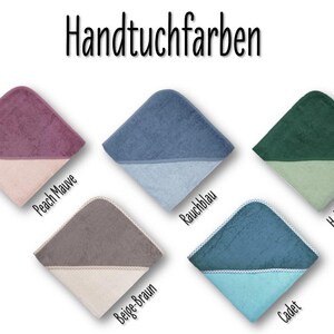 Kapuzenhandtuch mit Name Giraffe Babygeschenk Badetuch Handtuch Babybadetuch personalisiert bestickt Kapuzenhandtuch Geschenk Junge Mädchen Bild 3