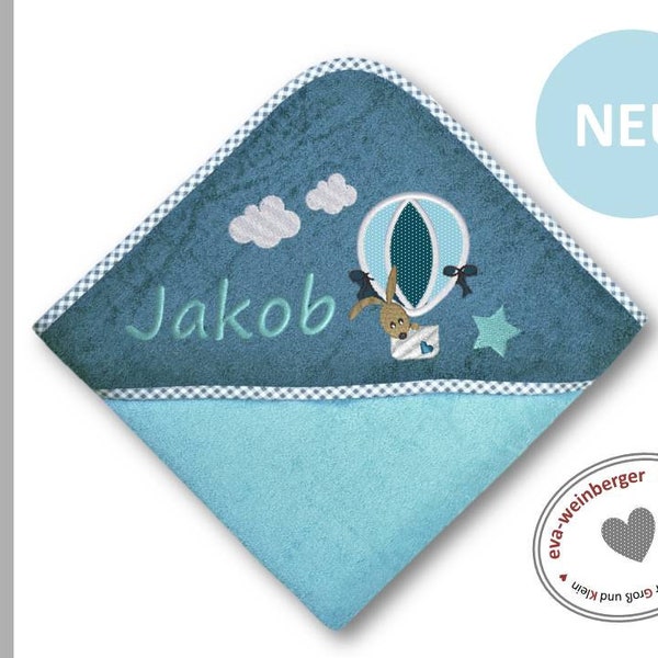 Hooded towel baby elfant gift baptism birth new born babyparty babyshower cotton personalized