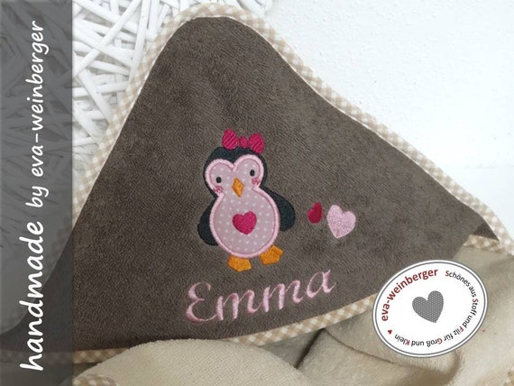 Babybadetuch mit Namen bestickt Kapuzentuch Geschenk