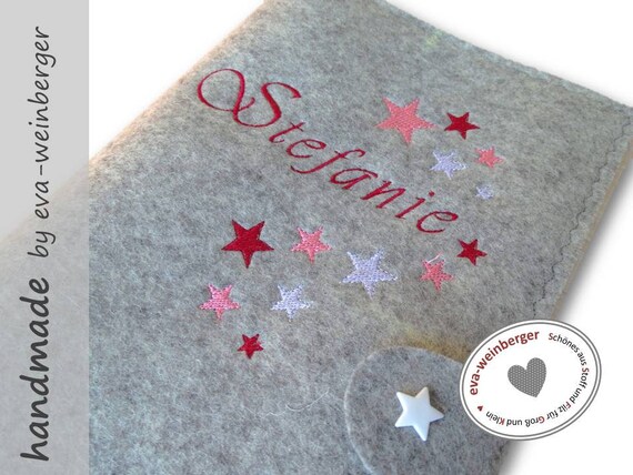 U-Hefthülle aus Filz mit Namen und Geburtsdatum #Handmade#