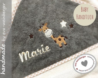 Kapuzenhandtuch mit Namen Badetuch Baby Handtuch Babybadetuch personalisiert bestickt Kapuzenhandtuch Mädchen