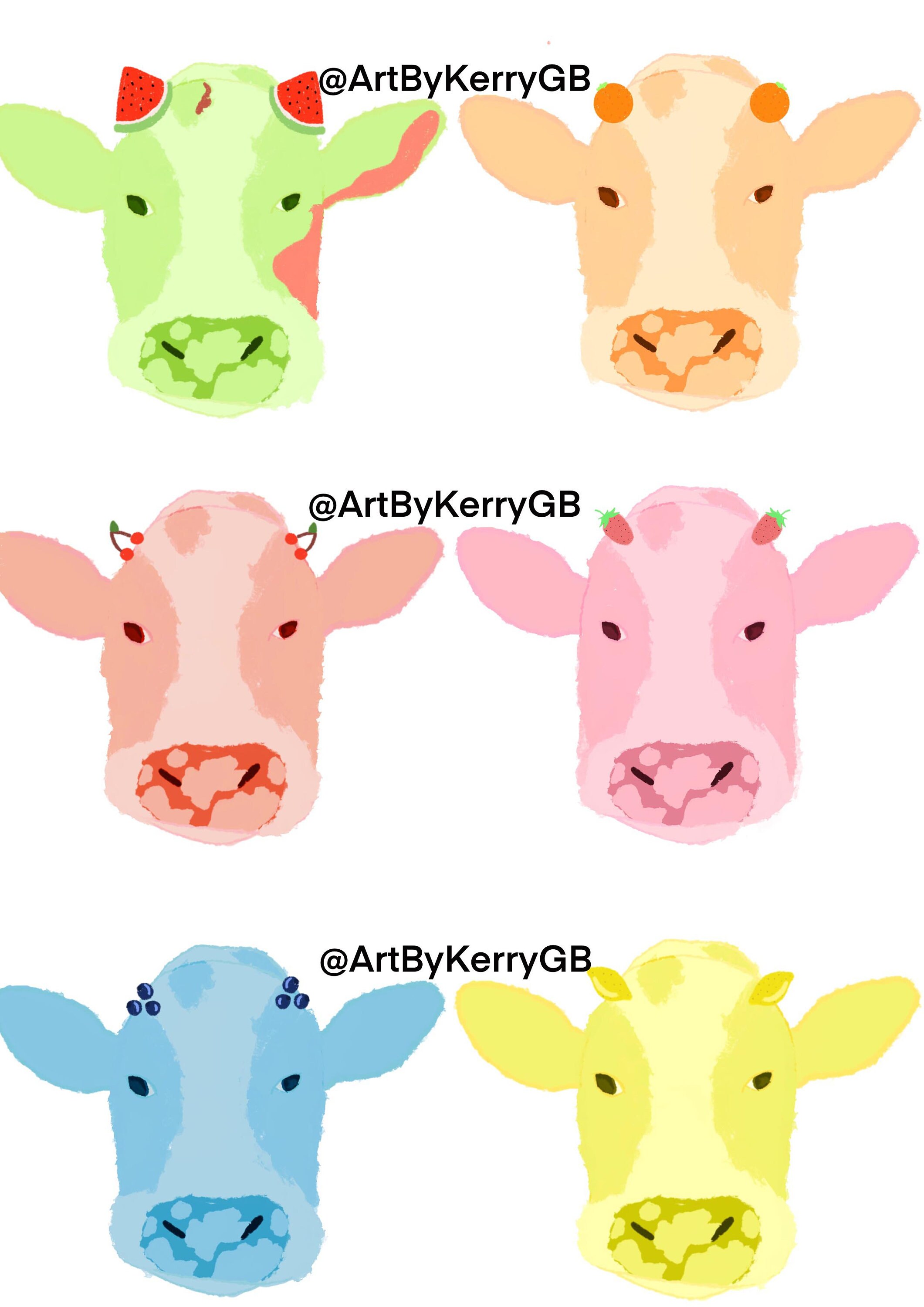 Digital Cow Print Colourful Fruit Cows Animal Print - Etsy Digital Cow Print Colourful Fruit Cows Animal Print - Etsy