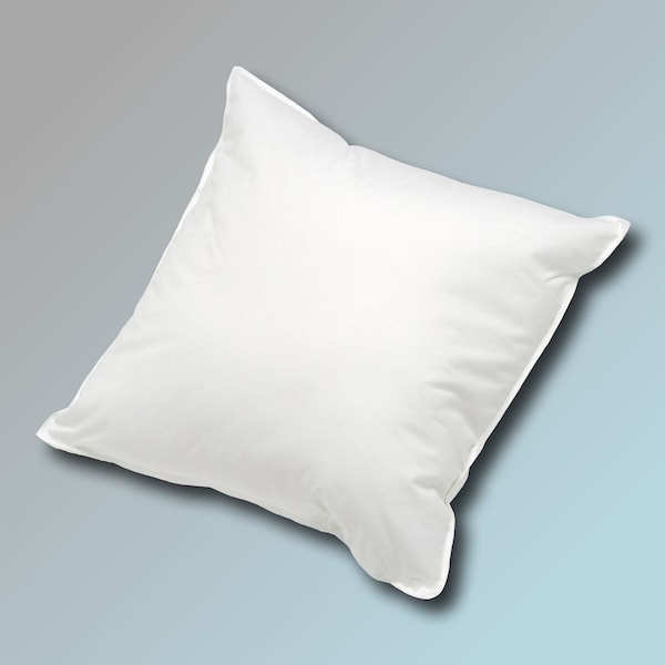 Oreiller de garnissage en duvet 50 x 50 cm en blanc blanc blanc avec différents garnissages de 450 g doux à 850 g ferme