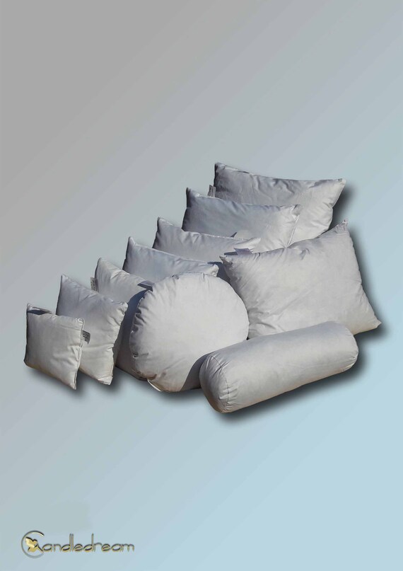 HOMESCAPES Cuscino in piuma d'anatra 60 x 70 cm, set di 2