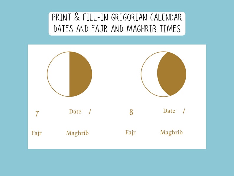 Printable Ramadan 2025 Calendar Islamic Wall Poster A2 / A3 JPG PNG PDF