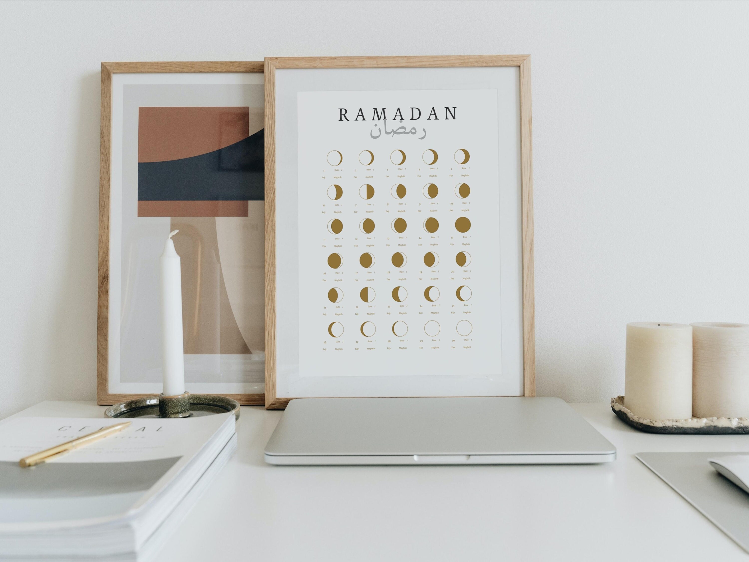 Printable Ramadan 2024 Calendar Islamic Wall Poster A2 / A3 JPG PNG PDF