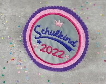 reflektierender Klett Patch Schulkind 2022 Reflektor Einschulung Schultüte Klettbild Ranzen