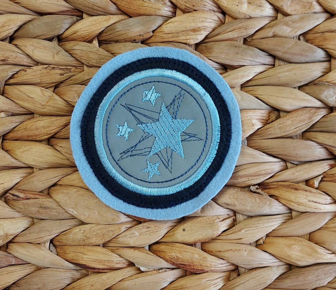 Set of 2 Reflective Velcro Patches Star Stars School Bag Etsy UK