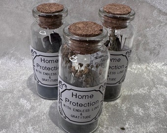 Barattolo per incantesimi di protezione della casa, bottiglia per incantesimi da strega, stregoneria, bottiglia della fortuna, creazione di incantesimi, creazione di bottiglie, incantesimo dell'altare, incantesimo per la casa, bottiglia della strega
