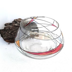 Murano Glass dish/bowl, witchy gift, witchy home, altar decor, witchcraft, offering vessel, glass painted small bowl, glass bowl, home decor