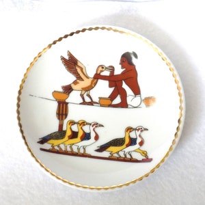 Small Egyptian Picture offering Dish, offering bowl Goddess bowl salt & water, wiccan altar tools, pagan ritual, vintage pagan tools