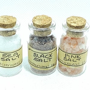 Witches salt, set of 3 cleansing, Incense, protection, spells, Witchcraft, Hedge Witch, Spell work, Spells, Ingredients,