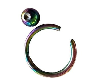 Mystic Rainbow Titanium Captive Bead piercing  Rings set — Witchy Body Jewelry / Pagan Accessory, nose, spectrum, ear, eyebrow and many more