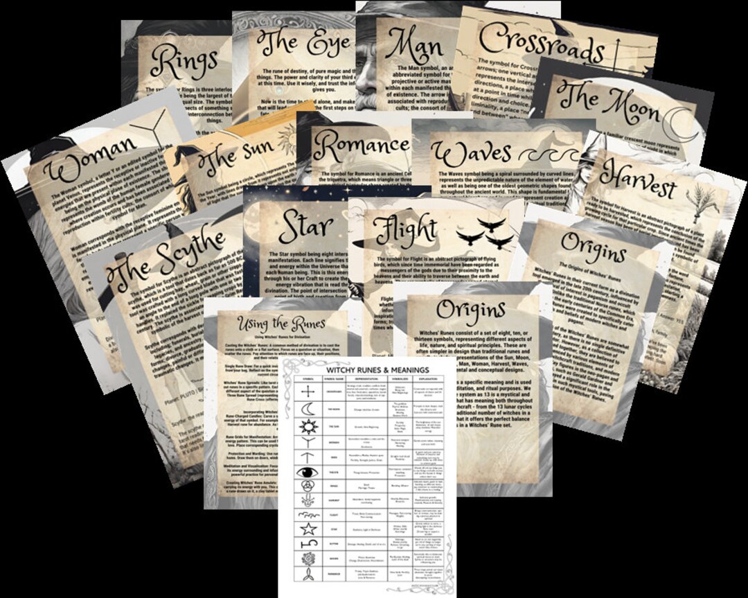 Copy Runes Witch Runes, Witchy Runes Full Copy Digital Download, Grimoire Pages ...