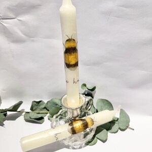 Bee candle, set of 2, ritual candles, witchcraft, home protection, wax candle, blessed on full moon