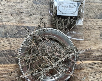 Thymus vulgaris [Thyme], Magical Woods, Wicca, Greenwich, Witchcraft, Hedge Witch, Spell work, Spells, Ingredients, incense