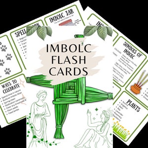 Idee per la celebrazione di Imbolc, schede flash, copia digitale completa da scaricare, pagine del grimorio, libro delle ombre, pagine stampabili, stregoneria A4, pagana