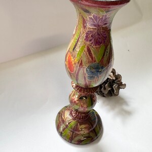 Handgemaakte kaars, handgeschilderd, altaardecor, gotisch, wicca