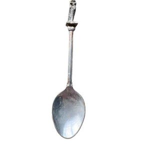 Lion tipped hand pressed Altar spoon, , Incense spoon, salt spoon,  Ritual Offering Spoon for Worship Ceremony, hand made spoon, [SP024]