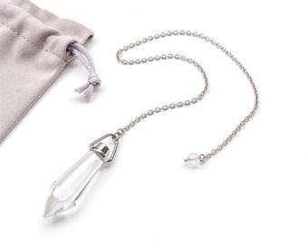 Crystal Pendulum with Gift Pouch and Box, pendulum divination. witchcraft, pendulum, divination tool, witchcraft, divination, meditation