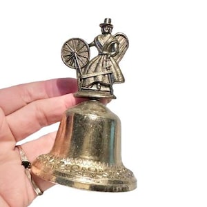 Brass Bell Vintage Welsh figurine bell, altar bell, pagan bell, wiccan, witchcraft, pagan, occult, meditation, ceremonial