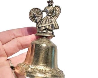 Dzwonek mosiężny, zabytkowy walijski dzwonek figurkowy, dzwonek ołtarzowy, dzwonek pogański, wicca, czary, pogański, okultystyczny, medytacyjny, ceremonialny