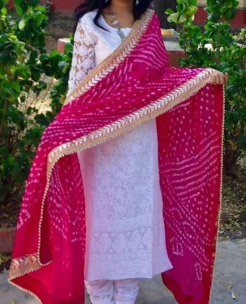 Heavy Dupatta with Gota Work and latkan bridal dupatta Jaipur Etsy