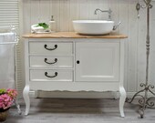 Romantic country house washbasin quot Lucey quot with oak top