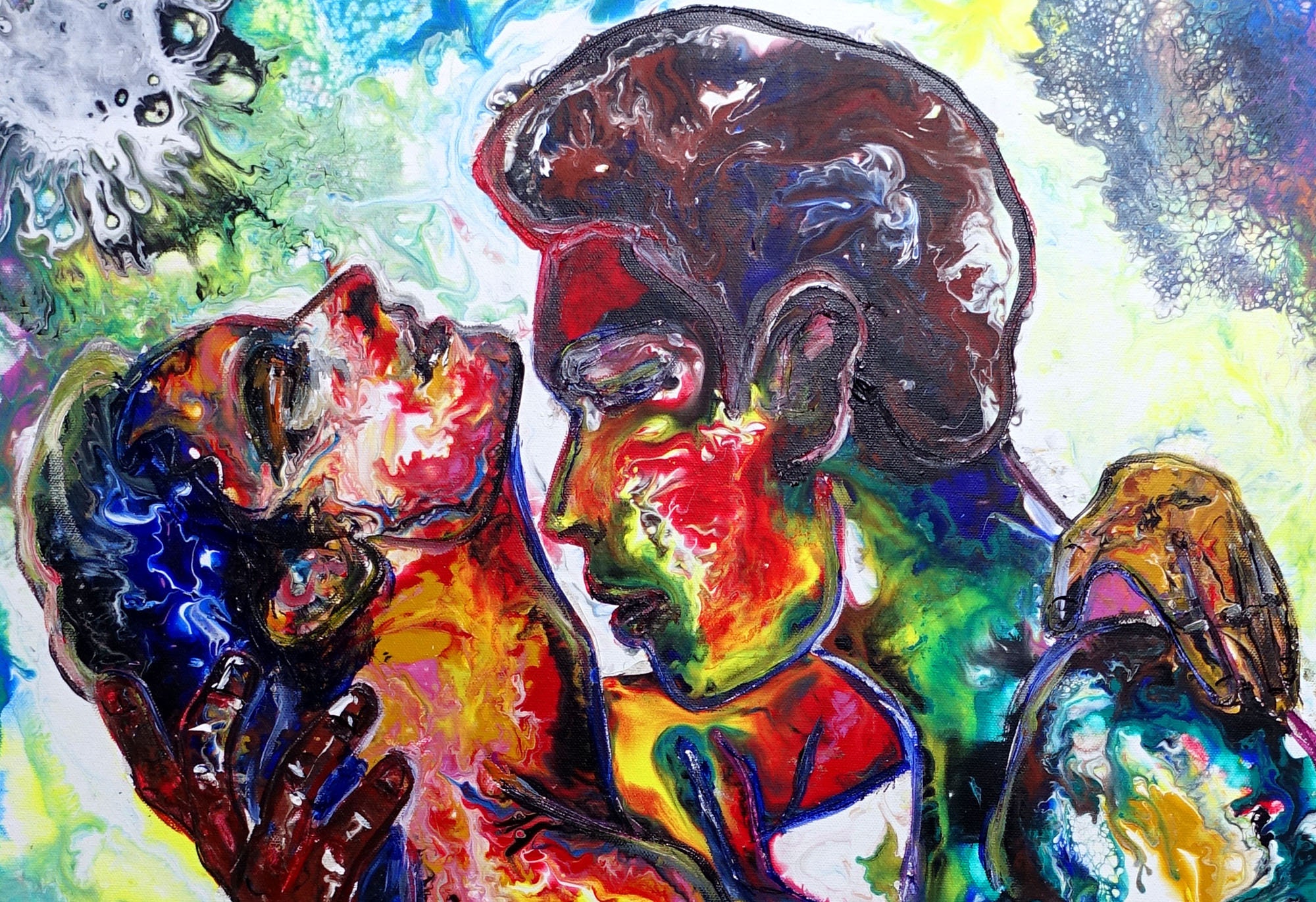 BURGSTALLER Erotic Painting, Painted Lovers Man Woman Tender, Erotic Art  Painting Acrylic Picture 60 X 90 Cm Erotic Mural - Etsy