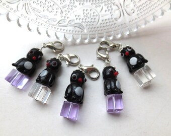 1 STÜCK   Anhänger, Charm, Glas, Glücksbringer, Pinguin auf Eisscholle, kleines Geschenk, Mitbringsel, Lampwork Glasperlen