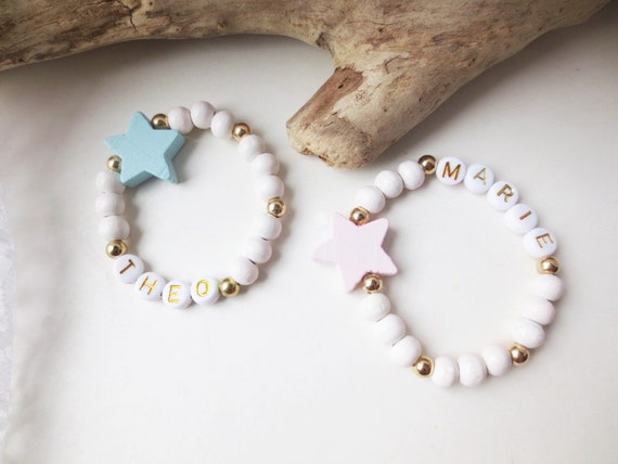 Plaque En Bois Annonce Naissance Bébé - Bracelet Photo Souvenir - Cadeau Prénatal Personnalisé - Diamètre 15 Cm