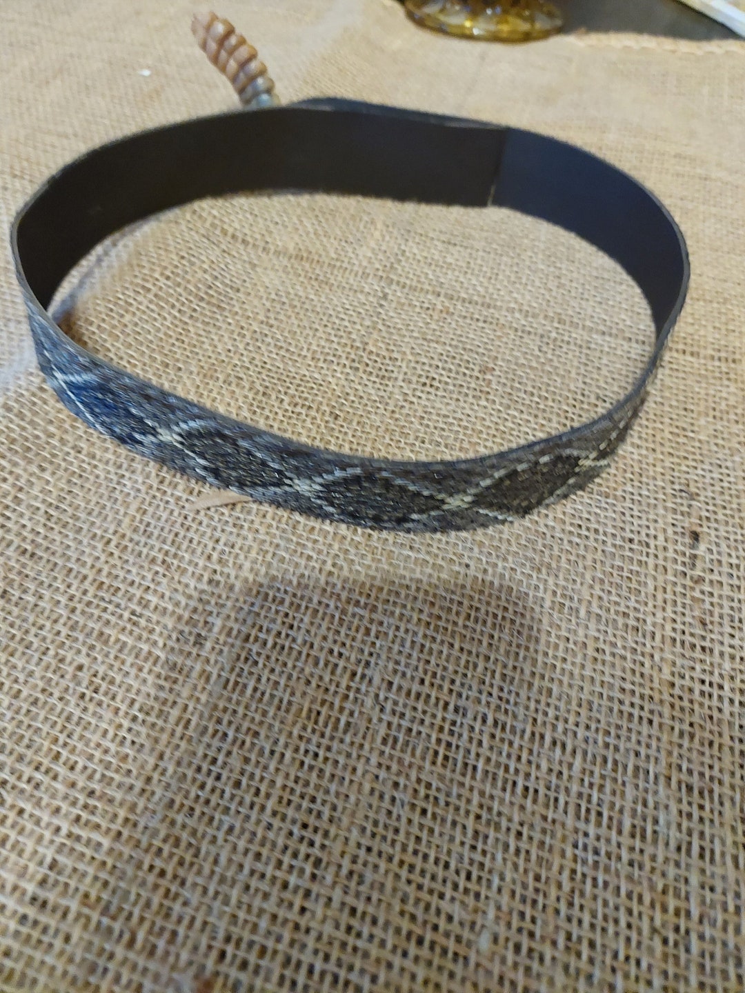 1.25 Rattlesnake Skin Hat Band With Real Cowhide Backing - Etsy