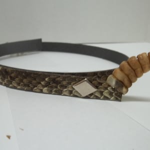 Western Diamondback Rattlesnake Hatband w/ Rattle 1/2 inch