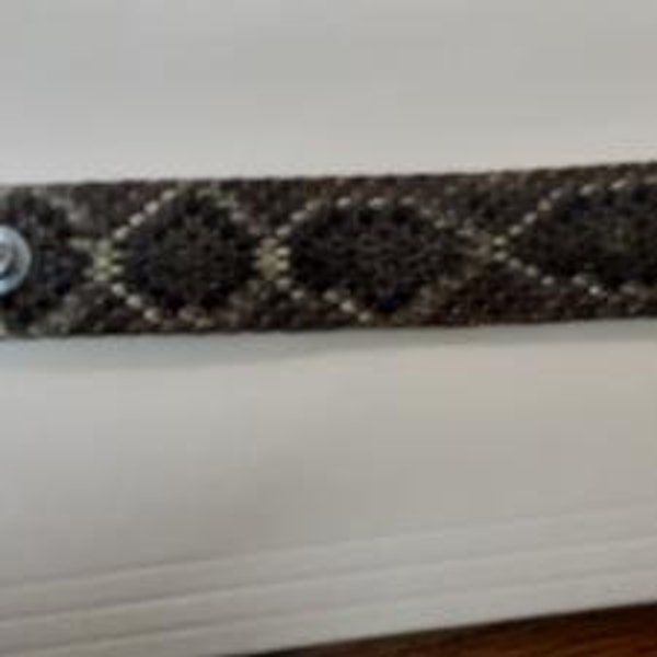 Western Diamondback Rattlesnake Skin Bracelet with Snaps