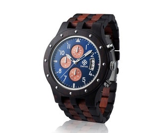 Reloj de madera casual cronógrafo reloj de pulsera para él hombres regalo noble especial idea cumpleaños navidad antialérgico envío gratis