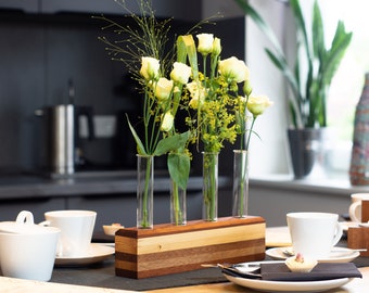 Wooden vase "Floragoni" | Test tube | Upcycling | Flower vase