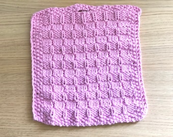 Waschlappen in Nelke (Rosa), Babywaschlappen, Spüllappen gestrickt, Topflappen