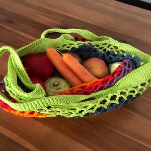 Einkaufsbeutel in verschiedenen Farben, gehäkelt, Strandtasche, Markttasche, Einkaufsnetz, Einkaufstasche, Gemüsebeutel Bild 5