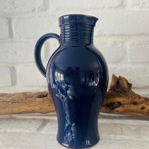 Landhaus* schöner großer Krug Milchkrug Waschkrug Vase *Ton blau glasiert