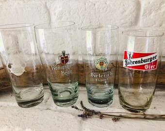 Vintage* 4er Set Bier Gläser Konvolut Sammlung international * Biergläser