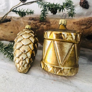 Holland* Hygge Skandi 2 Christbaumkugeln Anhänger Gold  Nostalgie Glas nordic